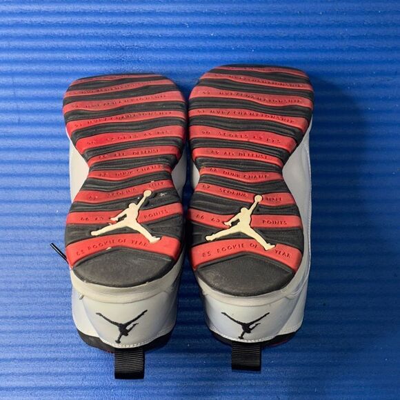 Size 7Y- GS Air Jordan 10 Retro Shoes Wolf Grey/Black-Red 487211-009 - Picture 8 of 8